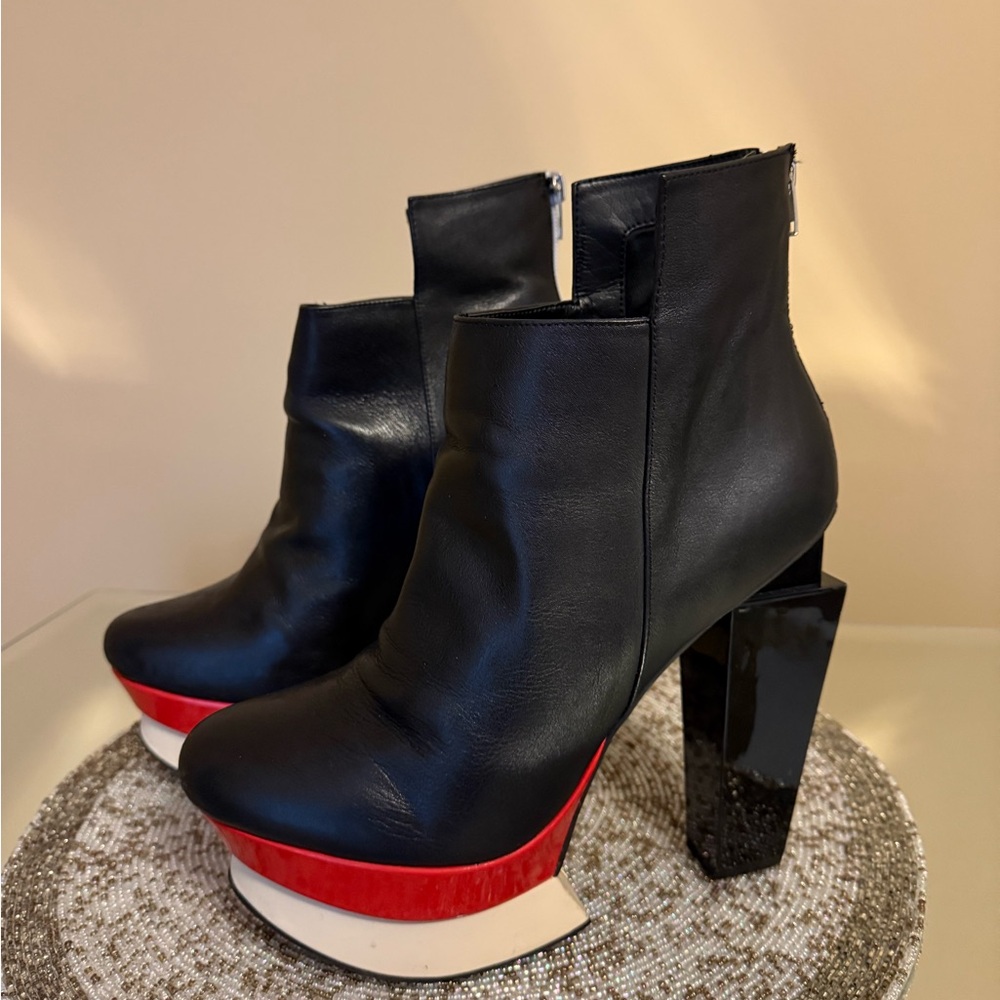 Black and Red Women's Ankle Boots